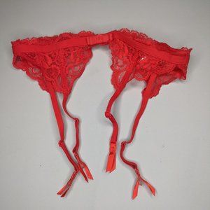 Royal Red Lace Simple Classic Garter Belt Sexy (XS) Victoria's Secret